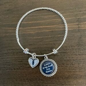 Remembrance Charm Bracelet “ a piece of my heart is in heaven “